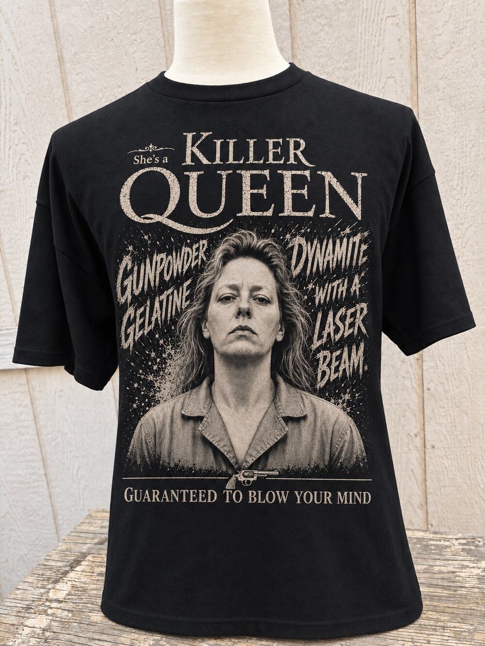 Killer Queen Black T-Shirt Official Mash Up serial killer horror